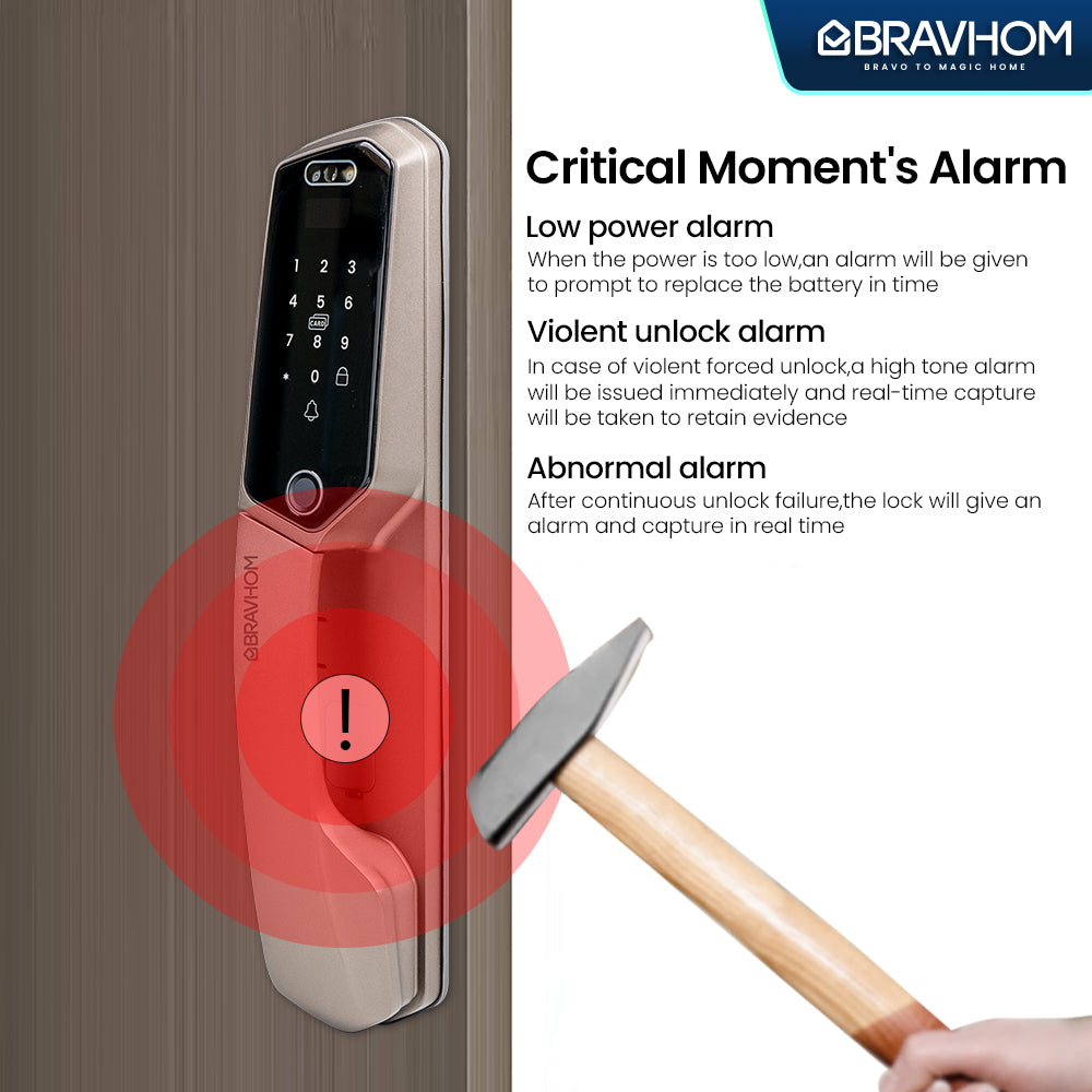 Bravhom Smart Digital Door Lock BS-L840 Bravhom Smart Digital Door Lock BS-L840 BravHom Smart Lock Kadonio Smart Home
