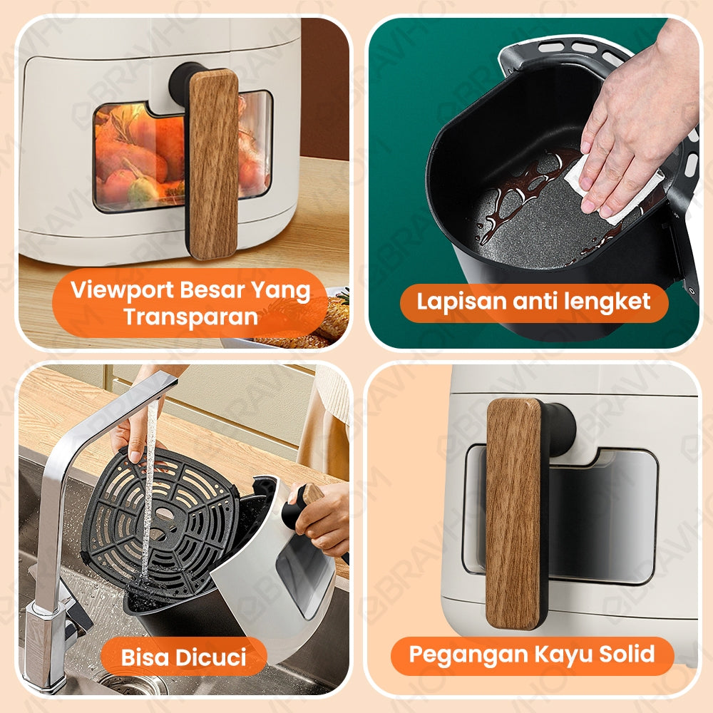 BravHom Air Fryer BL-AF02 BravHom Air Fryer BL-AF02 BravHom Kadonio Smart Home