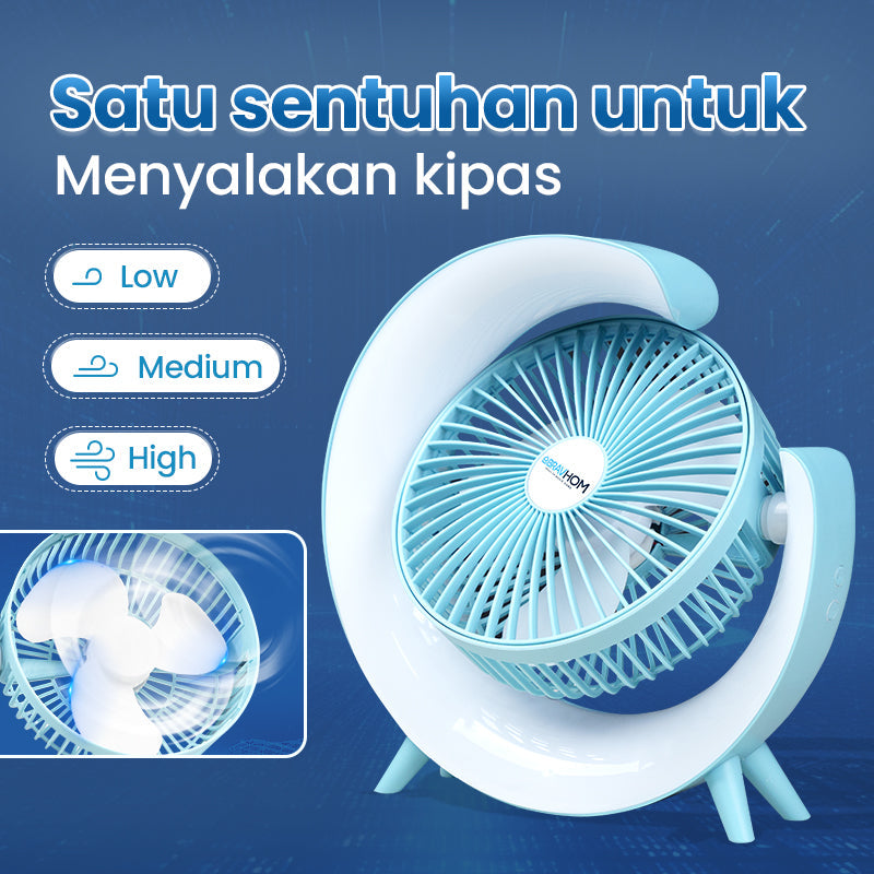 (COD)Bravhom Kipas Angin Portable Meja 2in1 Cahaya Sekitar Tidak Berisik 3 Kecepatan USB Cas kipas angin (COD)Bravhom Kipas Angin Portable Meja 2in1 Cahaya Sekitar Tidak Berisik 3 Kecepatan USB Cas kipas angin BravHom Fan Kadonio Smart Home