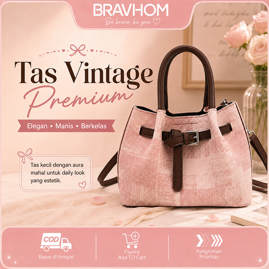 Bravhom Fashion Tas Wanita Vintage Pink Retro Premium Tas Tangan & Selempang Wanita Elegan untuk Daily Look Estetik BG09 Bravhom Fashion Tas Wanita Vintage Pink Retro Premium Tas Tangan & Selempang Wanita Elegan untuk Daily Look Estetik BG09 BravHom Official Store  Kadonio Smart Home