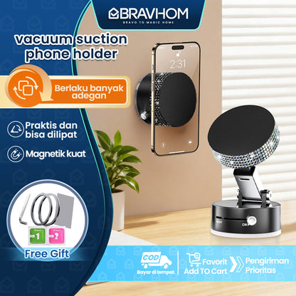 (COD)Bravhom Dudukan Ponsel vacuum PH01 Magnetik Kuat Praktis Cocok untuk Berbagai Adegan Suction Cup Holder phone Minimalis Elegan (COD)Bravhom Dudukan Ponsel vacuum PH01 Magnetik Kuat Praktis Cocok untuk Berbagai Adegan Suction Cup Holder phone Minimalis Elegan BravHom Official Store  Kadonio Smart Home