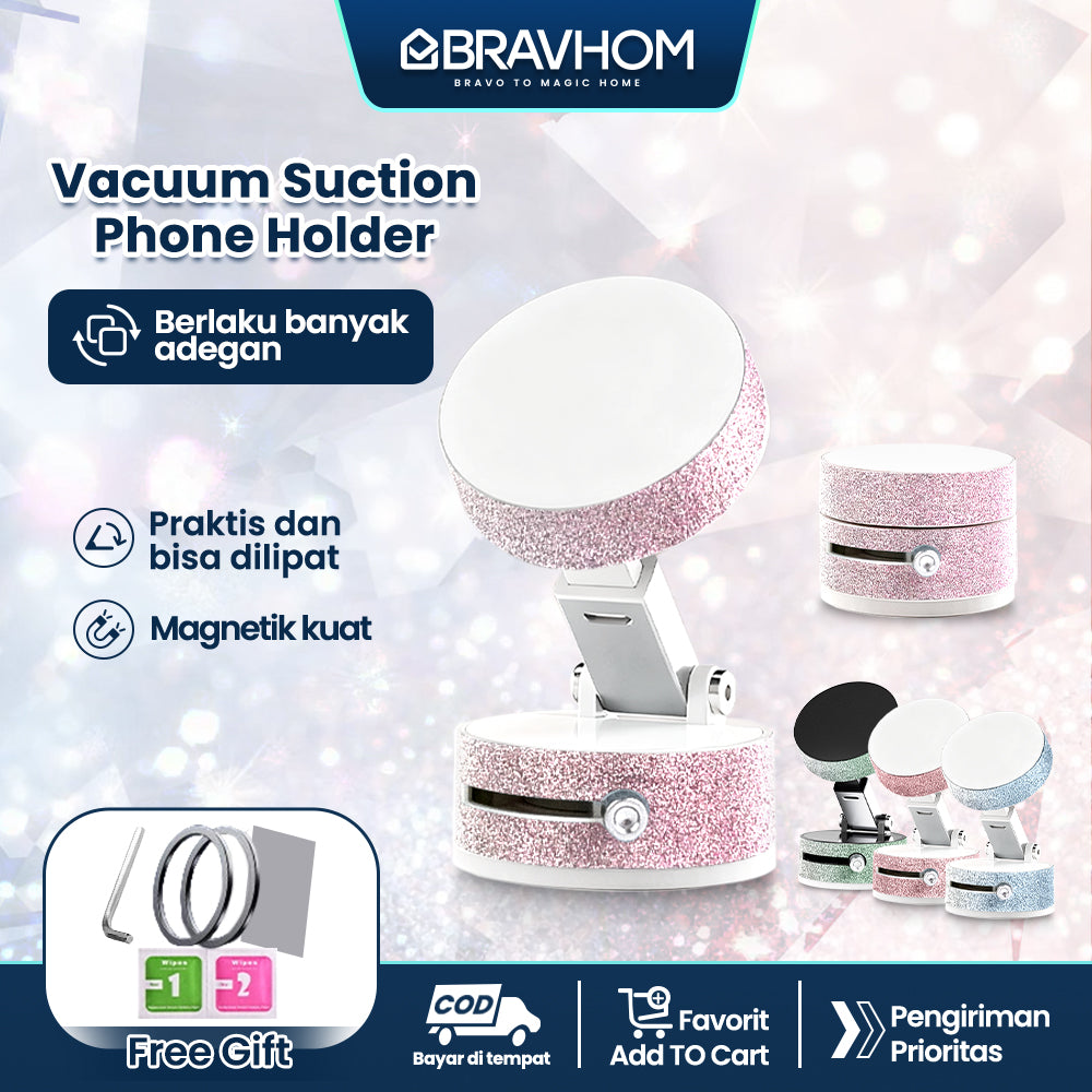 Bravhom Magnetic Vacuum Phone Holder Dudukan HP Magnetik Vakum Kuat - Mini Kokoh, Stabil untuk Meja, Tripod & Kerja Harian-PH01 Bravhom Magnetic Vacuum Phone Holder Dudukan HP Magnetik Vakum Kuat - Mini Kokoh, Stabil untuk Meja, Tripod & Kerja Harian-PH01 BravHom Official Store  Kadonio Smart Home