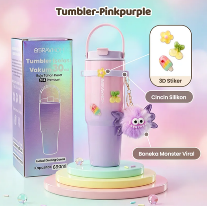 [3D Stiker DIY] (COD)Bravhom Gradasi Botol Tumbler Stainless Steel 304 Bisa Tahan Dingin &Panas tumblers stainless Botol Minum Trendi untuk Travel & Sehari-hari Kapasitas 89oml water cup cangkir Portabel BTO6 [3D Stiker DIY] (COD)Bravhom Gradasi Botol Tumbler Stainless Steel 304 Bisa Tahan Dingin &Panas tumblers stainless Botol Minum Trendi untuk Travel & Sehari-hari Kapasitas 89oml water cup cangkir Portabel BTO6 BravHom  Kadonio Smart Home