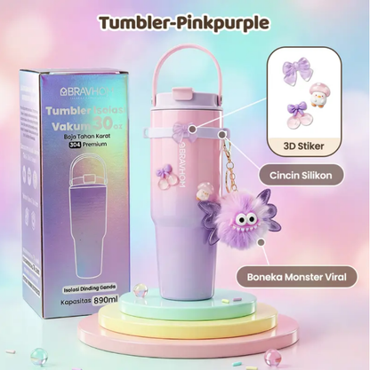 [3D Stiker DIY] (COD)Bravhom Gradasi Botol Tumbler Stainless Steel 304 Bisa Tahan Dingin &Panas tumblers stainless Botol Minum Trendi untuk Travel & Sehari-hari Kapasitas 89oml water cup cangkir Portabel BTO6 [3D Stiker DIY] (COD)Bravhom Gradasi Botol Tumbler Stainless Steel 304 Bisa Tahan Dingin &Panas tumblers stainless Botol Minum Trendi untuk Travel & Sehari-hari Kapasitas 89oml water cup cangkir Portabel BTO6 BravHom  Kadonio Smart Home