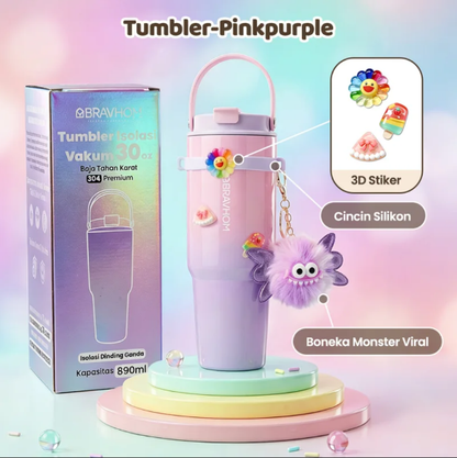 [3D Stiker DIY] (COD)Bravhom Gradasi Botol Tumbler Stainless Steel 304 Bisa Tahan Dingin &Panas tumblers stainless Botol Minum Trendi untuk Travel & Sehari-hari Kapasitas 89oml water cup cangkir Portabel BTO6 [3D Stiker DIY] (COD)Bravhom Gradasi Botol Tumbler Stainless Steel 304 Bisa Tahan Dingin &Panas tumblers stainless Botol Minum Trendi untuk Travel & Sehari-hari Kapasitas 89oml water cup cangkir Portabel BTO6 BravHom  Kadonio Smart Home