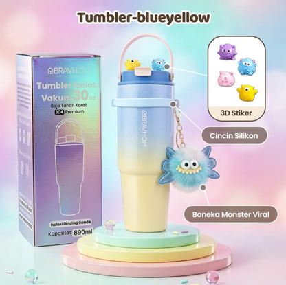 [3D Stiker DIY] (COD)Bravhom Gradasi Botol Tumbler Stainless Steel 304 Bisa Tahan Dingin &Panas tumblers stainless Botol Minum Trendi untuk Travel & Sehari-hari Kapasitas 89oml water cup cangkir Portabel BTO6 [3D Stiker DIY] (COD)Bravhom Gradasi Botol Tumbler Stainless Steel 304 Bisa Tahan Dingin &Panas tumblers stainless Botol Minum Trendi untuk Travel & Sehari-hari Kapasitas 89oml water cup cangkir Portabel BTO6 BravHom  Kadonio Smart Home