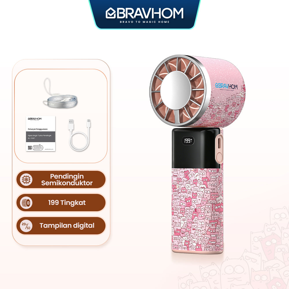 (COD)New Bravhom Kipas Angin Mini PortablePendingin Semikonduktor 7200mAh kapasitas besar 32000RPM Pengaturan Kecepatan 199 tingkat (COD)New Bravhom Kipas Angin Mini PortablePendingin Semikonduktor 7200mAh kapasitas besar 32000RPM Pengaturan Kecepatan 199 tingkat BravHom Fan Kadonio Smart Home