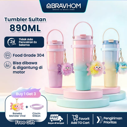 [3D Stiker DIY] (COD)Bravhom Gradasi Botol Tumbler Stainless Steel 304 Bisa Tahan Dingin &Panas tumblers stainless Botol Minum Trendi untuk Travel & Sehari-hari Kapasitas 89oml water cup cangkir Portabel BTO6 [3D Stiker DIY] (COD)Bravhom Gradasi Botol Tumbler Stainless Steel 304 Bisa Tahan Dingin &Panas tumblers stainless Botol Minum Trendi untuk Travel & Sehari-hari Kapasitas 89oml water cup cangkir Portabel BTO6 BravHom  Kadonio Smart Home