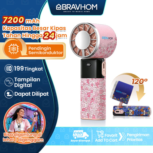 (COD)New Bravhom Kipas Angin Mini PortablePendingin Semikonduktor 7200mAh kapasitas besar 32000RPM Pengaturan Kecepatan 199 tingkat (COD)New Bravhom Kipas Angin Mini PortablePendingin Semikonduktor 7200mAh kapasitas besar 32000RPM Pengaturan Kecepatan 199 tingkat BravHom Fan Kadonio Smart Home