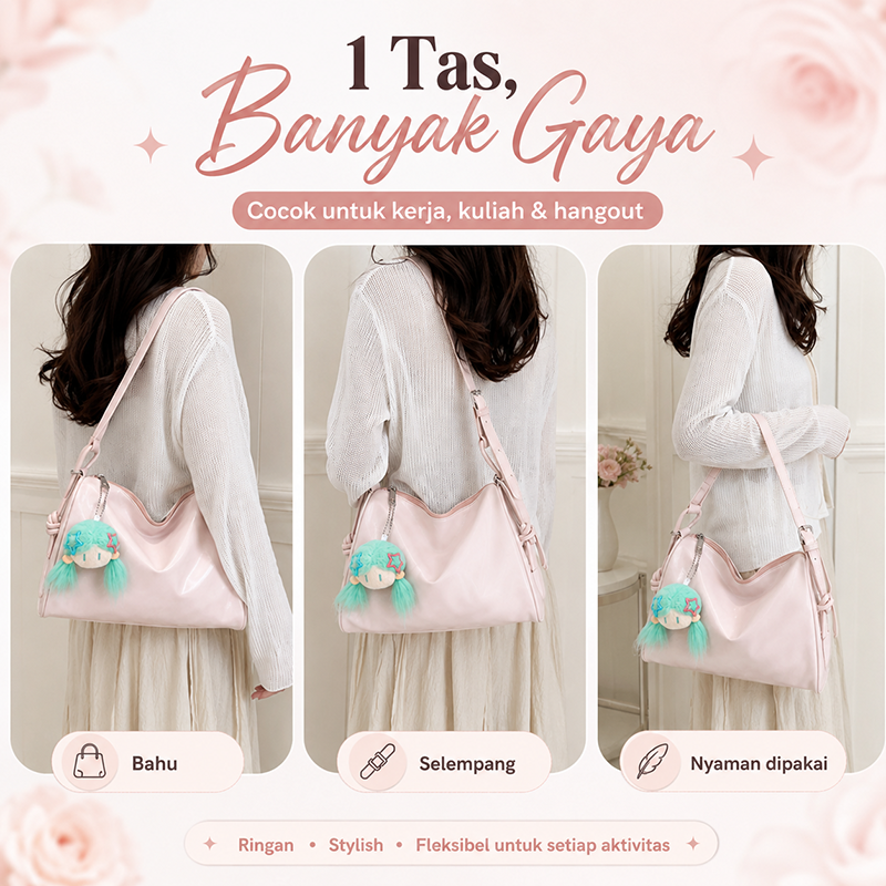 Bravhom Fashion Tas Olahraga Wanita Kapasitas Ekstra Besar Tas Bahu Selempang Tote Bag Polos Premium untuk Gym Fitness Travel BG30 Bravhom Fashion Tas Olahraga Wanita Kapasitas Ekstra Besar Tas Bahu Selempang Tote Bag Polos Premium untuk Gym Fitness Travel BG30 BravHom bag Kadonio Smart Home