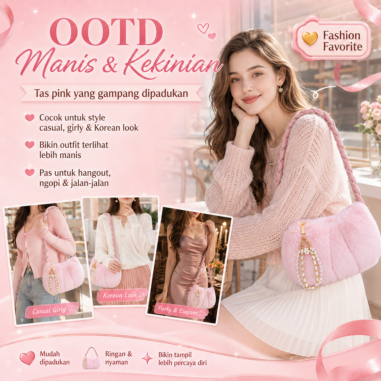 BRAVHOM Tas Bulu Fluffy Manis Korea OOTD Tas Bahu Wanita Lembut Premium Ada Aksesoris Mutiara Cocok Hangout Ngopi Pesta BRAVHOM Tas Bulu Fluffy Manis Korea OOTD Tas Bahu Wanita Lembut Premium Ada Aksesoris Mutiara Cocok Hangout Ngopi Pesta BravHom  Kadonio Smart Home