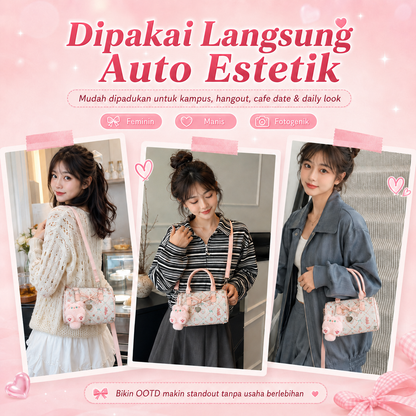 BRAVHOM Tas Boston Mini Selempang Wanita Boneka Kucing Imut BRAVHOM Tas Boston Mini Selempang Wanita Boneka Kucing Imut BravHom Official Store  Kadonio Smart Home