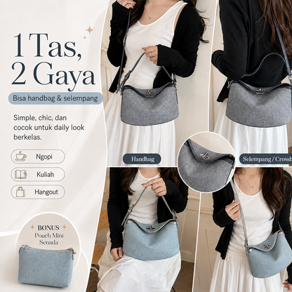 Bravhom Fashion Tas Denim Wanita Biru Tas Selempang Bahu Premium Set 2 in 1 Gratis Mini Pouch Vintage Casual BG20 Bravhom Fashion Tas Denim Wanita Biru Tas Selempang Bahu Premium Set 2 in 1 Gratis Mini Pouch Vintage Casual BG20 BravHom bag Kadonio Smart Home