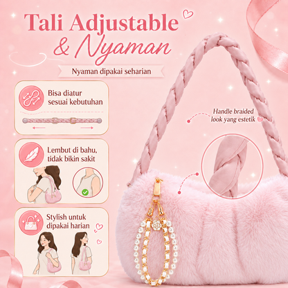 BRAVHOM Tas Bulu Fluffy Manis Korea OOTD Tas Bahu Wanita Lembut Premium Ada Aksesoris Mutiara Cocok Hangout Ngopi Pesta BRAVHOM Tas Bulu Fluffy Manis Korea OOTD Tas Bahu Wanita Lembut Premium Ada Aksesoris Mutiara Cocok Hangout Ngopi Pesta BravHom  Kadonio Smart Home
