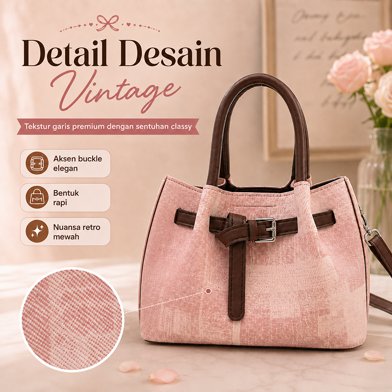 Bravhom Fashion Tas Wanita Vintage Pink Retro Premium Tas Tangan & Selempang Wanita Elegan untuk Daily Look Estetik BG09 Bravhom Fashion Tas Wanita Vintage Pink Retro Premium Tas Tangan & Selempang Wanita Elegan untuk Daily Look Estetik BG09 BravHom Official Store  Kadonio Smart Home
