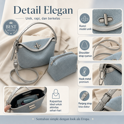 Bravhom Fashion Tas Denim Wanita Biru Tas Selempang Bahu Premium Set 2 in 1 Gratis Mini Pouch Vintage Casual BG20 Bravhom Fashion Tas Denim Wanita Biru Tas Selempang Bahu Premium Set 2 in 1 Gratis Mini Pouch Vintage Casual BG20 BravHom bag Kadonio Smart Home