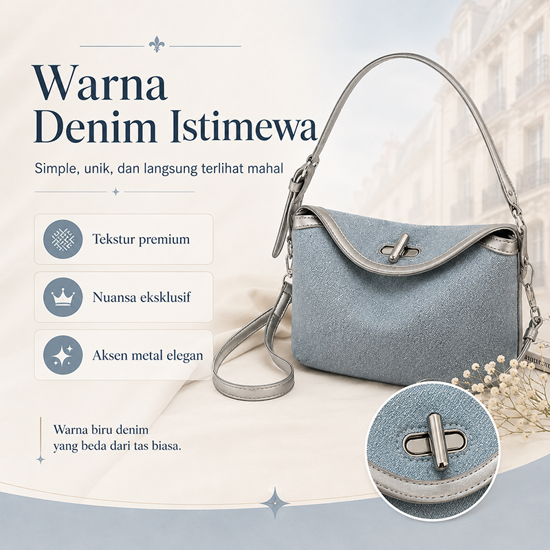 Bravhom Fashion Tas Denim Wanita Biru Tas Selempang Bahu Premium Set 2 in 1 Gratis Mini Pouch Vintage Casual BG20 Bravhom Fashion Tas Denim Wanita Biru Tas Selempang Bahu Premium Set 2 in 1 Gratis Mini Pouch Vintage Casual BG20 BravHom bag Kadonio Smart Home