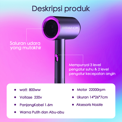 BravHom Hair Dryer BL-HD01 BravHom Hair Dryer BL-HD01 BravHom  Kadonio Smart Home