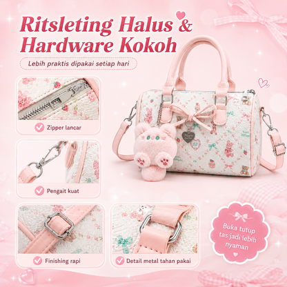 BRAVHOM Tas Boston Mini Selempang Wanita Boneka Kucing Imut BRAVHOM Tas Boston Mini Selempang Wanita Boneka Kucing Imut BravHom Official Store  Kadonio Smart Home