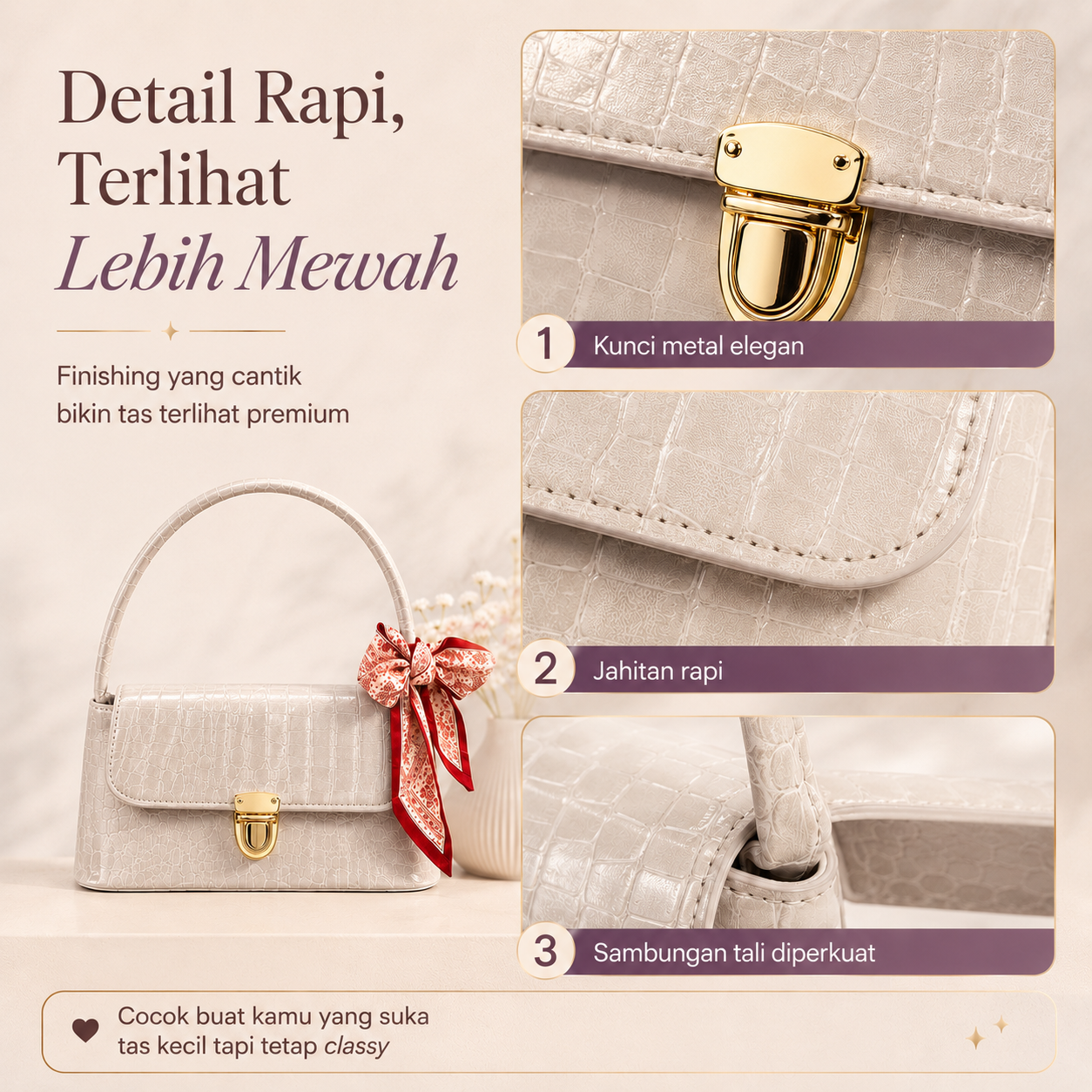 (COD)BRAVHOM Tas Bahu Wanita Underarm Croco Elegan Pita Satin - Tas Kekinian Premium Ringan Cocok Kerja Hangout (COD)BRAVHOM Tas Bahu Wanita Underarm Croco Elegan Pita Satin - Tas Kekinian Premium Ringan Cocok Kerja Hangout BravHom Official Store  Kadonio Smart Home