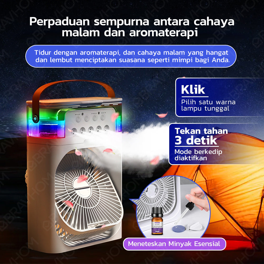(COD)Bravhom kipas angin AC 4 Kecepatan Portable Waktu 2-6H Aromaterapi Nano Spray 4 Tingkatan 600ML Tangki Air 360° Adjustment Air Cooler Meja Kipas angin uap Portable (COD)Bravhom kipas angin AC 4 Kecepatan Portable Waktu 2-6H Aromaterapi Nano Spray 4 Tingkatan 600ML Tangki Air 360° Adjustment Air Cooler Meja Kipas angin uap Portable BravHom Fan Kadonio Smart Home