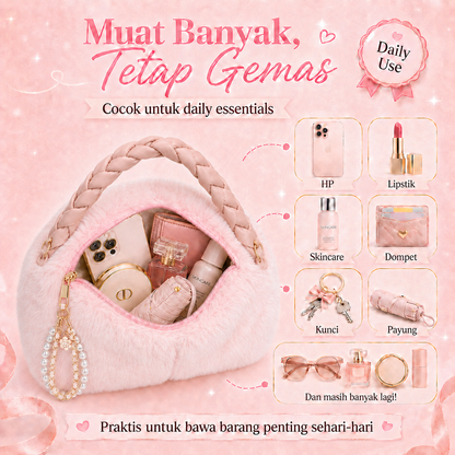 BRAVHOM Tas Bulu Fluffy Manis Korea OOTD Tas Bahu Wanita Lembut Premium Ada Aksesoris Mutiara Cocok Hangout Ngopi Pesta BRAVHOM Tas Bulu Fluffy Manis Korea OOTD Tas Bahu Wanita Lembut Premium Ada Aksesoris Mutiara Cocok Hangout Ngopi Pesta BravHom  Kadonio Smart Home