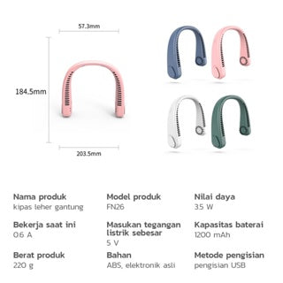BravHom Protable Neck Fan BL-FN33 BravHom Protable Neck Fan BL-FN33 BravHom  Kadonio Smart Home