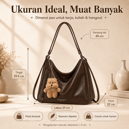 BRAVHOM Tas Selempang Wanita Multifungsi 3 Gaya Kapasitas Besar Kulit Sintetis Premium | Free Gantungan Boneka Anjing Lucu BRAVHOM Tas Selempang Wanita Multifungsi 3 Gaya Kapasitas Besar Kulit Sintetis Premium | Free Gantungan Boneka Anjing Lucu BravHom Official Store  Kadonio Smart Home