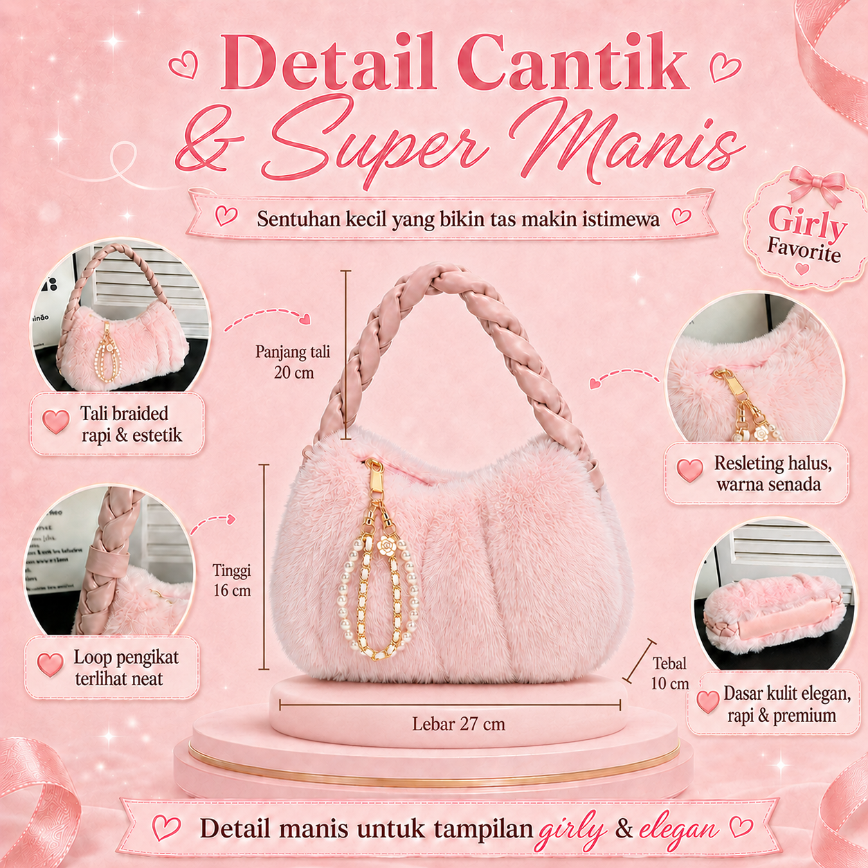 BRAVHOM Tas Bulu Fluffy Manis Korea OOTD Tas Bahu Wanita Lembut Premium Ada Aksesoris Mutiara Cocok Hangout Ngopi Pesta BRAVHOM Tas Bulu Fluffy Manis Korea OOTD Tas Bahu Wanita Lembut Premium Ada Aksesoris Mutiara Cocok Hangout Ngopi Pesta BravHom  Kadonio Smart Home