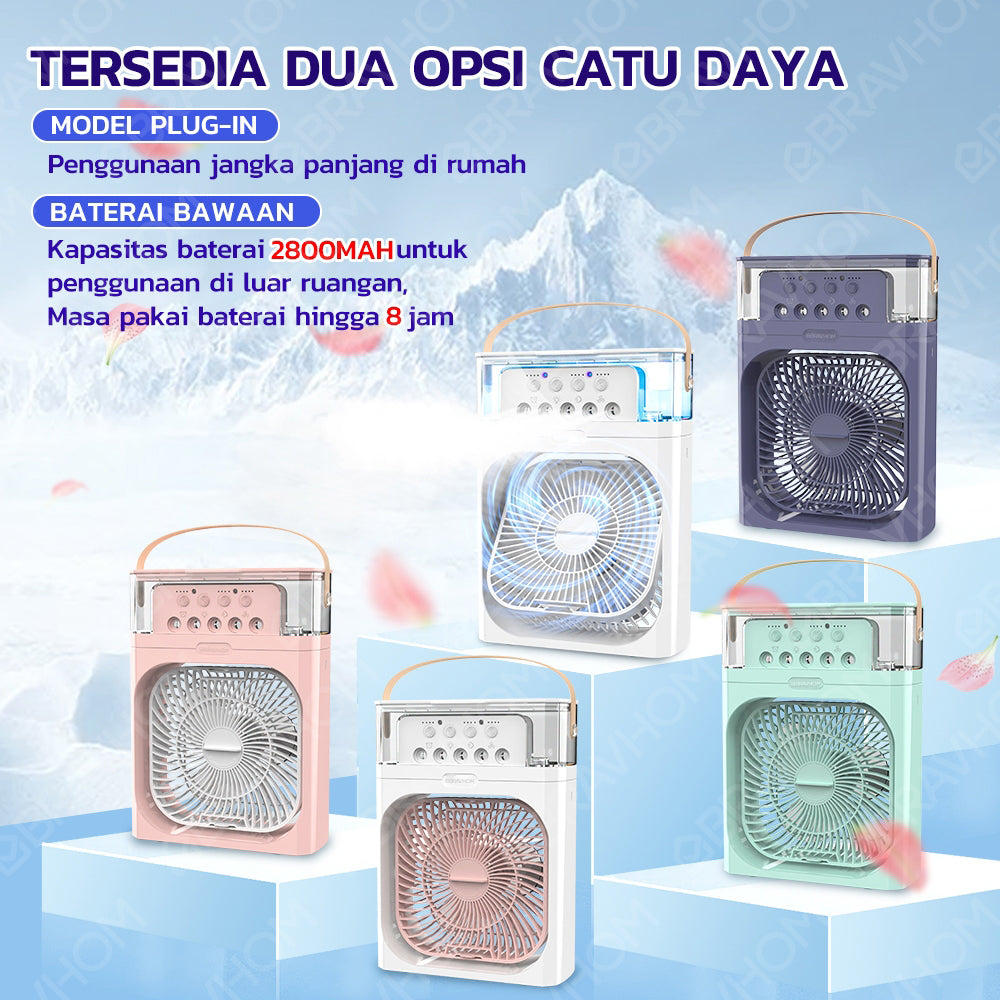 (COD)Bravhom kipas angin AC 4 Kecepatan Portable Waktu 2-6H Aromaterapi Nano Spray 4 Tingkatan 600ML Tangki Air 360° Adjustment Air Cooler Meja Kipas angin uap Portable (COD)Bravhom kipas angin AC 4 Kecepatan Portable Waktu 2-6H Aromaterapi Nano Spray 4 Tingkatan 600ML Tangki Air 360° Adjustment Air Cooler Meja Kipas angin uap Portable BravHom Fan Kadonio Smart Home
