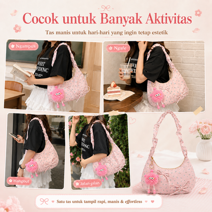 BRAVHOM Tas Hobo Bunga Pink Super Gemoy Gratis Charm Boneka Lucu I Tas Bahu Kanvas Manis Nyaman untuk OOTD Kuliah Hangout BRAVHOM Tas Hobo Bunga Pink Super Gemoy Gratis Charm Boneka Lucu I Tas Bahu Kanvas Manis Nyaman untuk OOTD Kuliah Hangout BravHom Official Store  Kadonio Smart Home