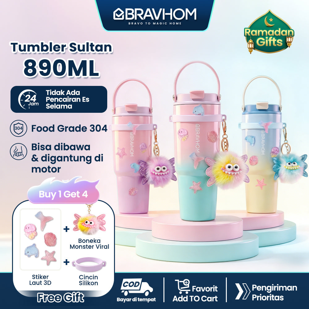 [3D Stiker DIY] (COD)Bravhom Gradasi Botol Tumbler Stainless Steel 304 Bisa Tahan Dingin &Panas tumblers stainless Botol Minum Trendi untuk Travel & Sehari-hari Kapasitas 89oml water cup cangkir Portabel BTO6 [3D Stiker DIY] (COD)Bravhom Gradasi Botol Tumbler Stainless Steel 304 Bisa Tahan Dingin &Panas tumblers stainless Botol Minum Trendi untuk Travel & Sehari-hari Kapasitas 89oml water cup cangkir Portabel BTO6 BravHom  Kadonio Smart Home