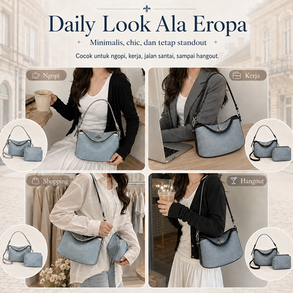 Bravhom Fashion Tas Denim Wanita Biru Tas Selempang Bahu Premium Set 2 in 1 Gratis Mini Pouch Vintage Casual BG20 Bravhom Fashion Tas Denim Wanita Biru Tas Selempang Bahu Premium Set 2 in 1 Gratis Mini Pouch Vintage Casual BG20 BravHom bag Kadonio Smart Home