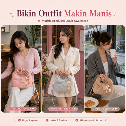 BRAVHOM Tas Bulu Fluffy Mewah dengan Aksesoris Mutiara, Tas Wanita 2 Gaya Pakai Jinjing Selempang Premium untuk OOTD Sehari-hari BRAVHOM Tas Bulu Fluffy Mewah dengan Aksesoris Mutiara, Tas Wanita 2 Gaya Pakai Jinjing Selempang Premium untuk OOTD Sehari-hari BravHom Official Store  Kadonio Smart Home