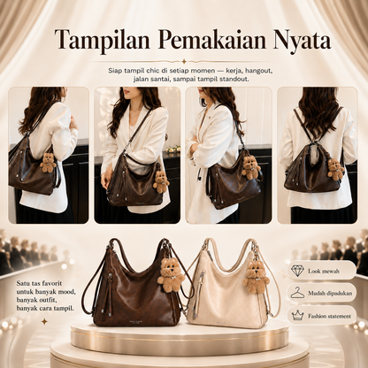 BRAVHOM Tas Selempang Wanita Multifungsi 3 Gaya Kapasitas Besar Kulit Sintetis Premium | Free Gantungan Boneka Anjing Lucu BRAVHOM Tas Selempang Wanita Multifungsi 3 Gaya Kapasitas Besar Kulit Sintetis Premium | Free Gantungan Boneka Anjing Lucu BravHom Official Store  Kadonio Smart Home