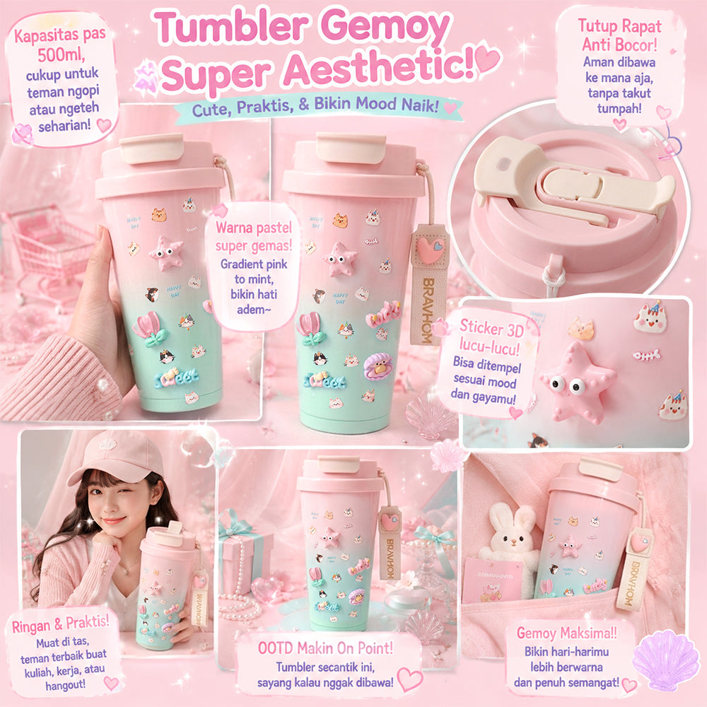 (COD)Bravhom 500ML Tumbler Kopi Dopamin Gradasi Stainless SUS316 Botol Minum Viral Portable Cocok untuk Harian Sekolah Jalan-jalan Olahraga Tumbler Aesthetic Kekinian OOTD Coffee Tumbler BT08 (COD)Bravhom 500ML Tumbler Kopi Dopamin Gradasi Stainless SUS316 Botol Minum Viral Portable Cocok untuk Harian Sekolah Jalan-jalan Olahraga Tumbler Aesthetic Kekinian OOTD Coffee Tumbler BT08 BravHom  Kadonio Smart Home