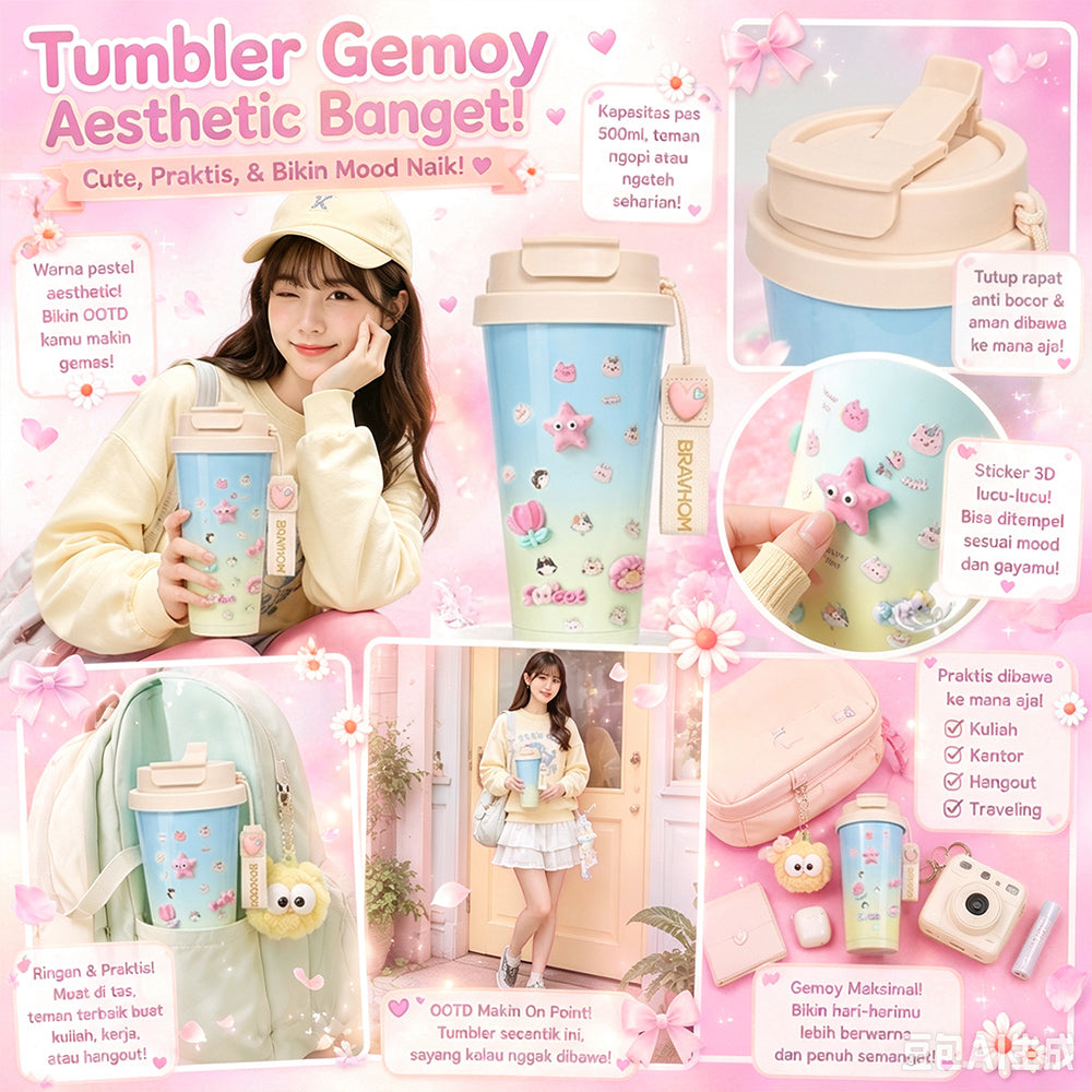 (COD)Bravhom 500ML Tumbler Kopi Dopamin Gradasi Stainless SUS316 Botol Minum Viral Portable Cocok untuk Harian Sekolah Jalan-jalan Olahraga Tumbler Aesthetic Kekinian OOTD Coffee Tumbler BT08 (COD)Bravhom 500ML Tumbler Kopi Dopamin Gradasi Stainless SUS316 Botol Minum Viral Portable Cocok untuk Harian Sekolah Jalan-jalan Olahraga Tumbler Aesthetic Kekinian OOTD Coffee Tumbler BT08 BravHom  Kadonio Smart Home