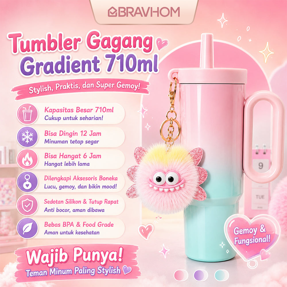 (COD)Bravhom 710ml Gradasi Botol Tumbler Stainless Steel 316 Tumbler Gagang Kapasitas Gradasi Viral Tahan Panas & Dingin Bonus Aksesoris Bisa Minum Sedotan BT09 (COD)Bravhom 710ml Gradasi Botol Tumbler Stainless Steel 316 Tumbler Gagang Kapasitas Gradasi Viral Tahan Panas & Dingin Bonus Aksesoris Bisa Minum Sedotan BT09 BravHom  Kadonio Smart Home