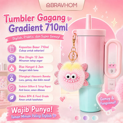 (COD)Bravhom 710ml Gradasi Botol Tumbler Stainless Steel 316 Tumbler Gagang Kapasitas Gradasi Viral Tahan Panas & Dingin Bonus Aksesoris Bisa Minum Sedotan BT09 (COD)Bravhom 710ml Gradasi Botol Tumbler Stainless Steel 316 Tumbler Gagang Kapasitas Gradasi Viral Tahan Panas & Dingin Bonus Aksesoris Bisa Minum Sedotan BT09 BravHom  Kadonio Smart Home