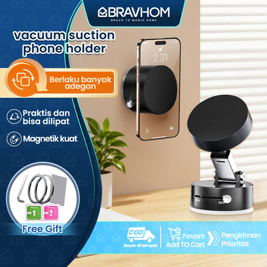 (COD)Bravhom Dudukan Ponsel vacuum PH01 Magnetik Kuat Praktis Cocok untuk Berbagai Adegan Suction Cup Holder phone Minimalis Elegan (COD)Bravhom Dudukan Ponsel vacuum PH01 Magnetik Kuat Praktis Cocok untuk Berbagai Adegan Suction Cup Holder phone Minimalis Elegan BravHom Official Store  Kadonio Smart Home