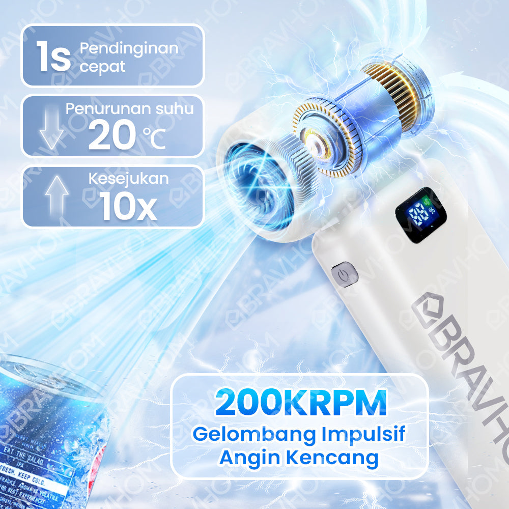 (COD)Bravhom Kipas Angin Turbo 2in1 200KRPM High-Speed 12000mAh 6 Gigi Lampu Malam (COD)Bravhom Kipas Angin Turbo 2in1 200KRPM High-Speed 12000mAh 6 Gigi Lampu Malam BravHom Fan Kadonio Smart Home
