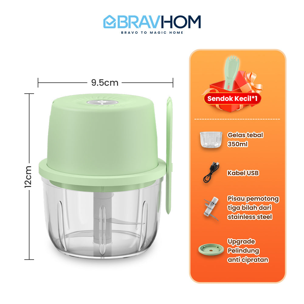 (COD)New Bravhom 1200mah Baterai DayaKuat Mini Chopper Electric 350 ML PortableBlender (COD)New Bravhom 1200mah Baterai DayaKuat Mini Chopper Electric 350 ML PortableBlender BravHom Blender Kadonio Smart Home