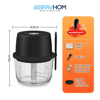 (COD)New Bravhom 1200mah Baterai DayaKuat Mini Chopper Electric 350 ML PortableBlender (COD)New Bravhom 1200mah Baterai DayaKuat Mini Chopper Electric 350 ML PortableBlender BravHom Blender Kadonio Smart Home