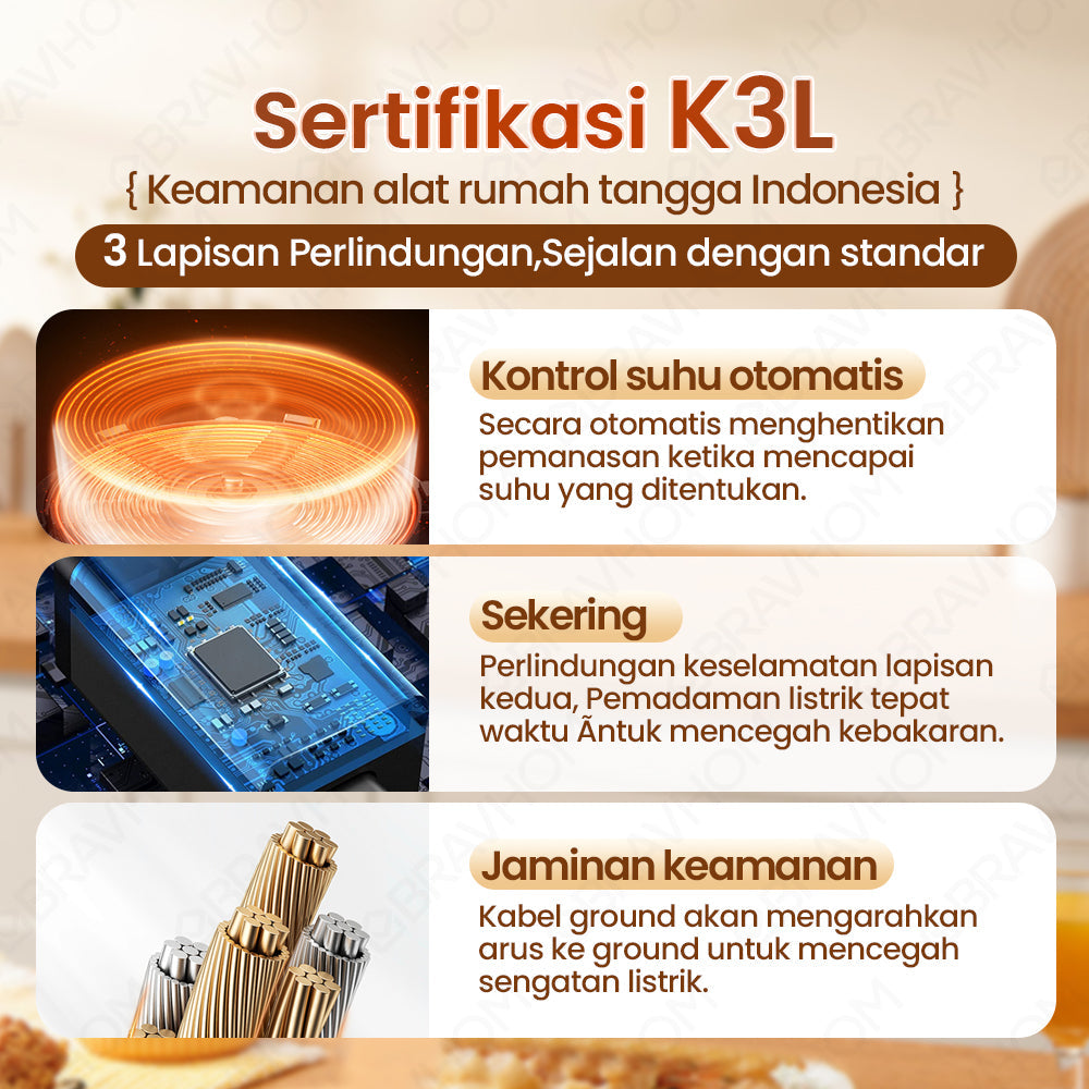 (COD)Bravhom Panci Listrik Serbaguna PanciPresto 3 Liter 300-700W pemanas kuah (COD)Bravhom Panci Listrik Serbaguna PanciPresto 3 Liter 300-700W pemanas kuah BravHom  Kadonio Smart Home