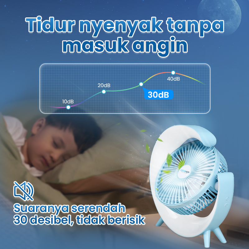 (COD)Bravhom Kipas Angin Portable Meja 2in1 Cahaya Sekitar Tidak Berisik 3 Kecepatan USB Cas kipas angin (COD)Bravhom Kipas Angin Portable Meja 2in1 Cahaya Sekitar Tidak Berisik 3 Kecepatan USB Cas kipas angin BravHom Fan Kadonio Smart Home