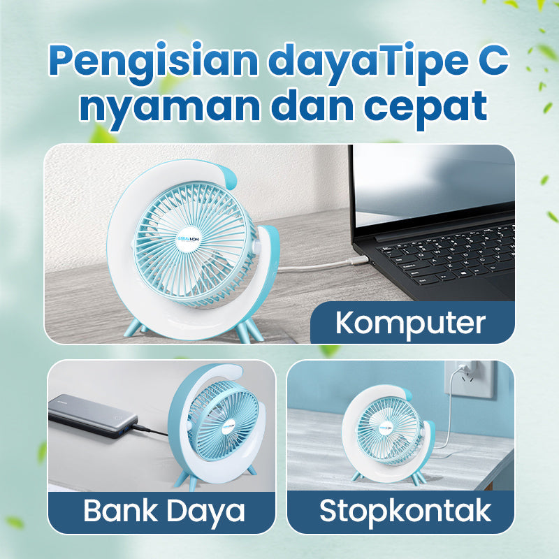 (COD)Bravhom Kipas Angin Portable Meja 2in1 Cahaya Sekitar Tidak Berisik 3 Kecepatan USB Cas kipas angin (COD)Bravhom Kipas Angin Portable Meja 2in1 Cahaya Sekitar Tidak Berisik 3 Kecepatan USB Cas kipas angin BravHom Fan Kadonio Smart Home