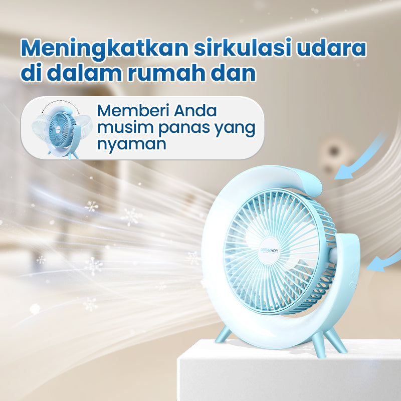 (COD)Bravhom Kipas Angin Portable Meja 2in1 Cahaya Sekitar Tidak Berisik 3 Kecepatan USB Cas kipas angin (COD)Bravhom Kipas Angin Portable Meja 2in1 Cahaya Sekitar Tidak Berisik 3 Kecepatan USB Cas kipas angin BravHom Fan Kadonio Smart Home