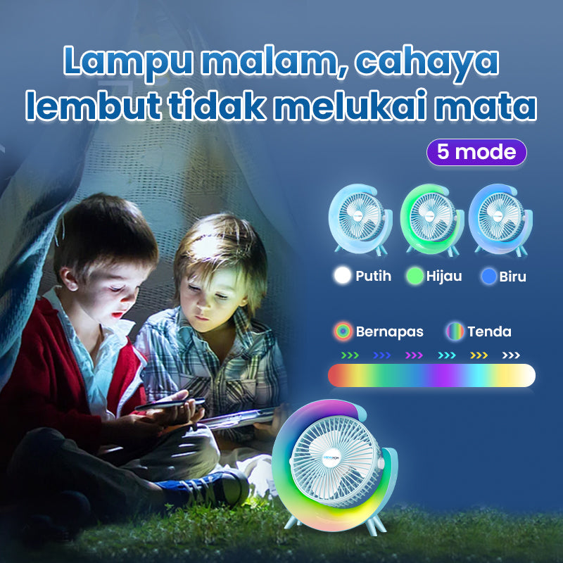 (COD)Bravhom Kipas Angin Portable Meja 2in1 Cahaya Sekitar Tidak Berisik 3 Kecepatan USB Cas kipas angin (COD)Bravhom Kipas Angin Portable Meja 2in1 Cahaya Sekitar Tidak Berisik 3 Kecepatan USB Cas kipas angin BravHom Fan Kadonio Smart Home