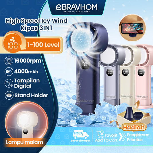 (COD)Bravhom Kipas Angin Turbo Portable LED Display 100 Gear 4000mAh Lampu Malam Dudukan kipas kerajaan (COD)Bravhom Kipas Angin Turbo Portable LED Display 100 Gear 4000mAh Lampu Malam Dudukan kipas kerajaan BravHom Fan Kadonio Smart Home