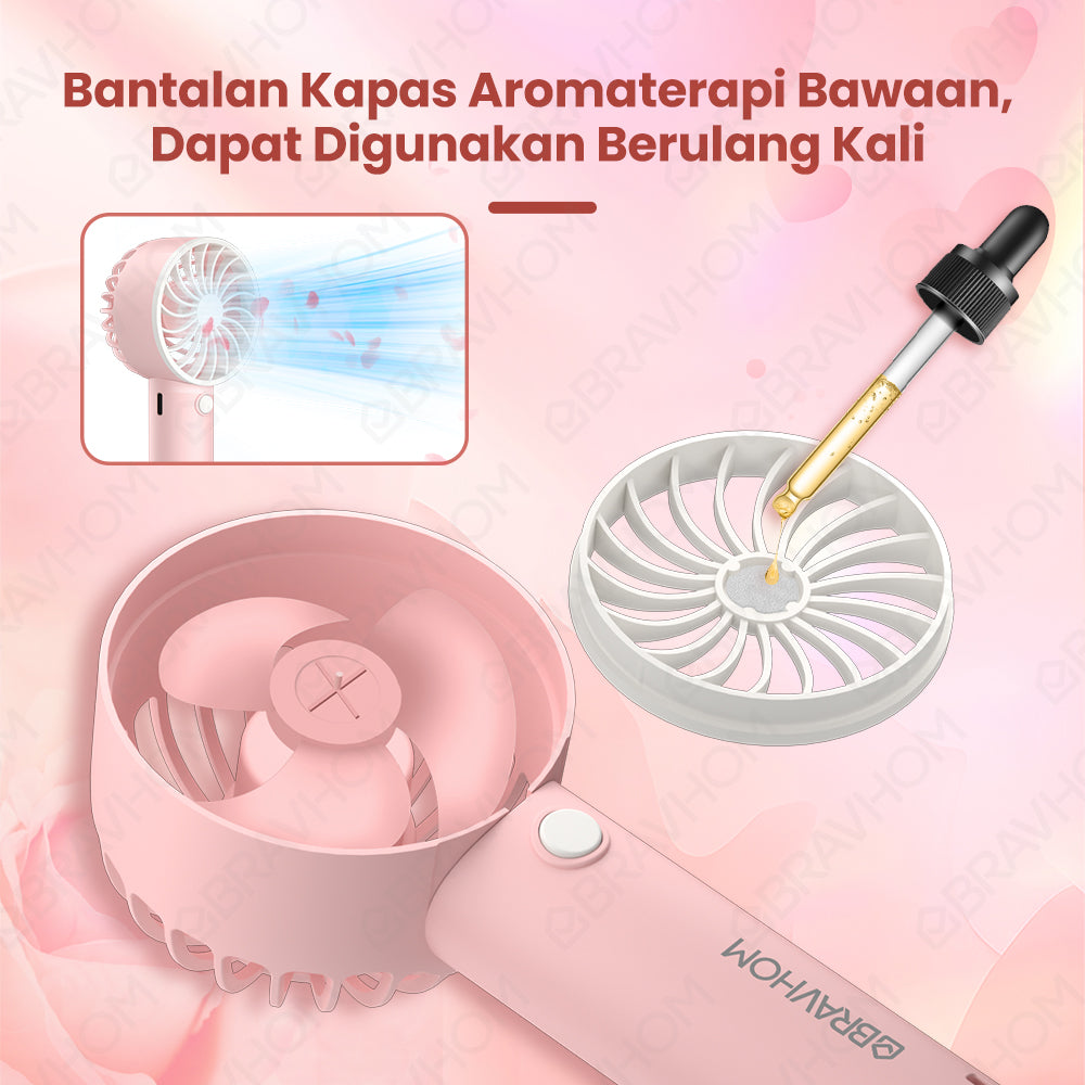 (COD)Bravhom 2IN1 Kipas Angin Mini PortableAromaterapi 3 Kecepatan Phone Holder (COD)Bravhom 2IN1 Kipas Angin Mini PortableAromaterapi 3 Kecepatan Phone Holder BravHom Fan Kadonio Smart Home